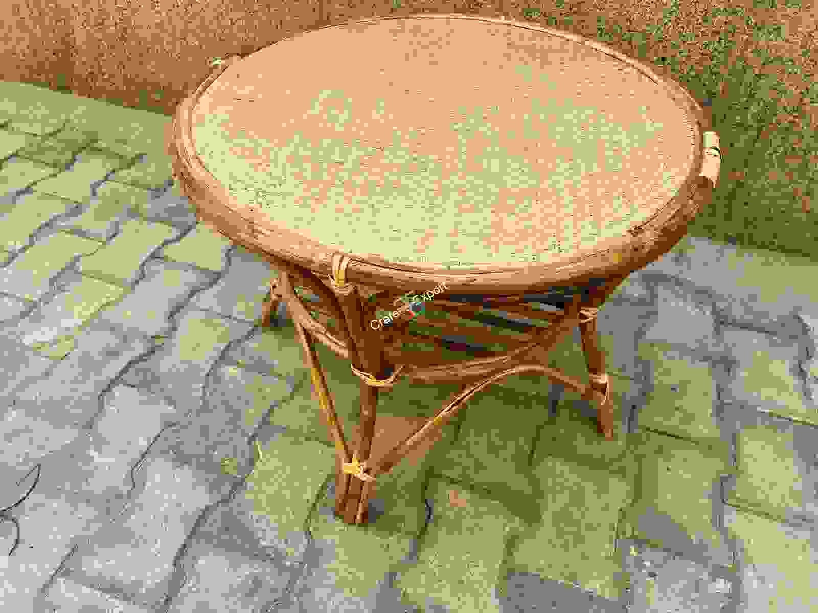 Round Coffee Rattan Table Stools/ Cane Sitting stools with table - Image 9