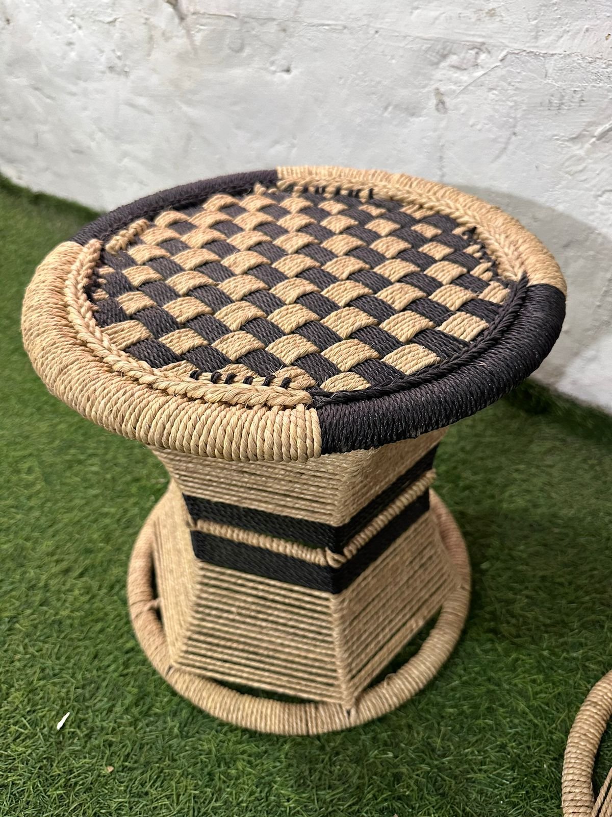 Handmade Iron Frame bar Stools Set of 2 Indoor Outdoor Furniture/ Mudda stools - Image 5