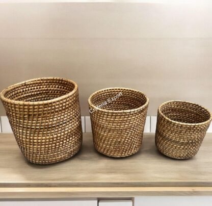 Bamboo Cane Multipurpose Storage Basket/ Rattan Cane Planter Outdoor Indoor Garden Balcony /Laundry Basket - Image 2