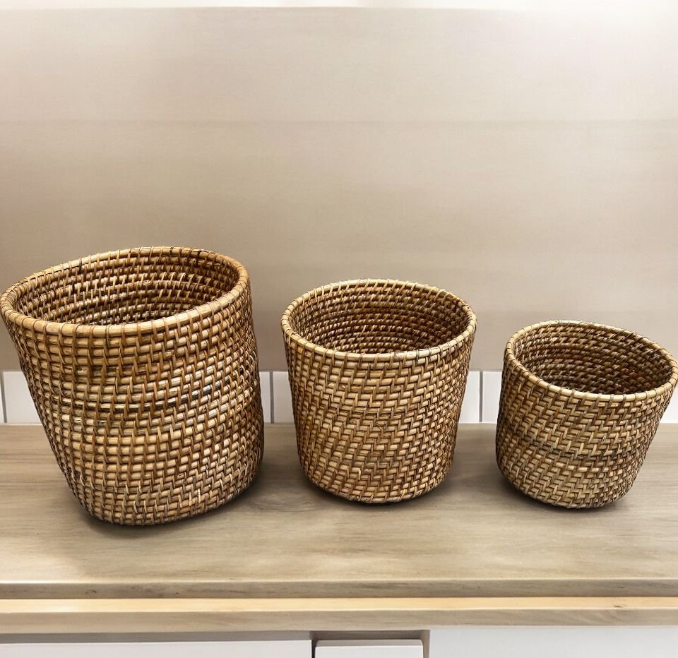 Bamboo Cane Multipurpose Storage Basket/ Rattan Cane Planter Outdoor Indoor Garden Balcony /Laundry Basket - Image 2