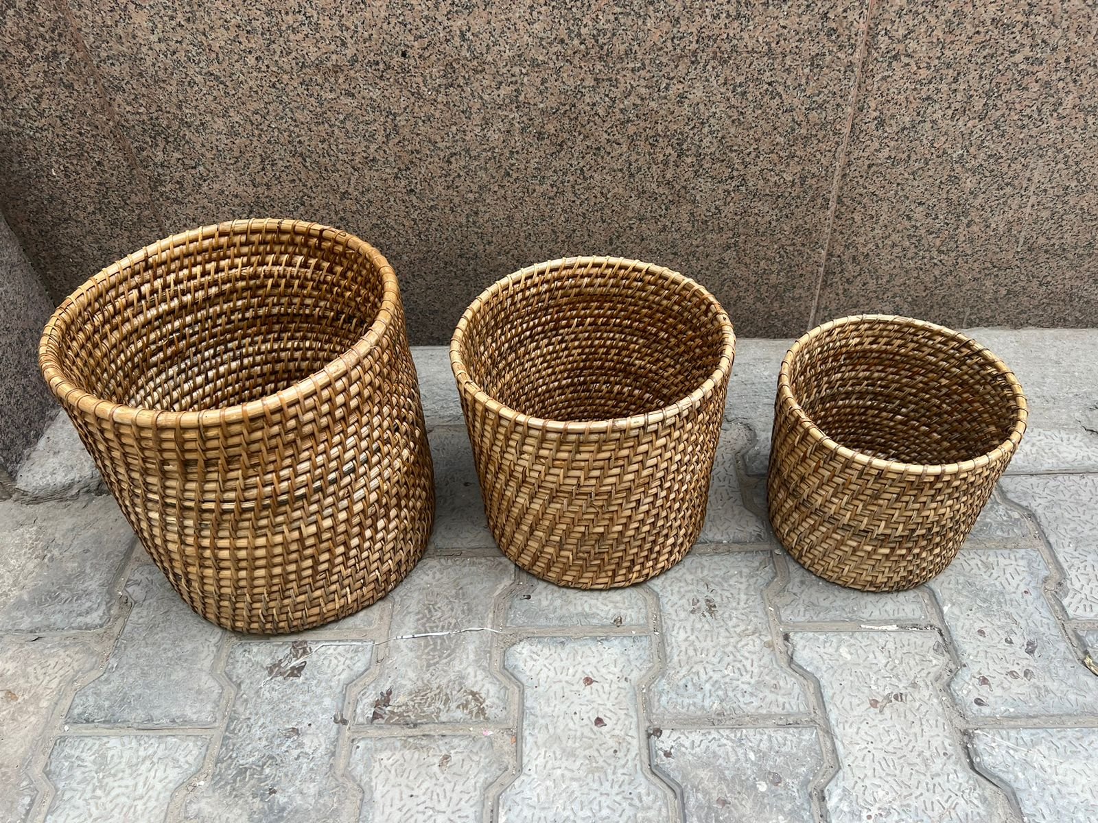 Bamboo Cane Multipurpose Storage Basket/ Rattan Cane Planter Outdoor Indoor Garden Balcony /Laundry Basket - Image 4