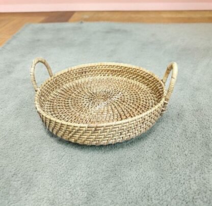 Round Bamboo Platter Tray | Multipurpose Serving Tray  | Decorative Tray - Image 3