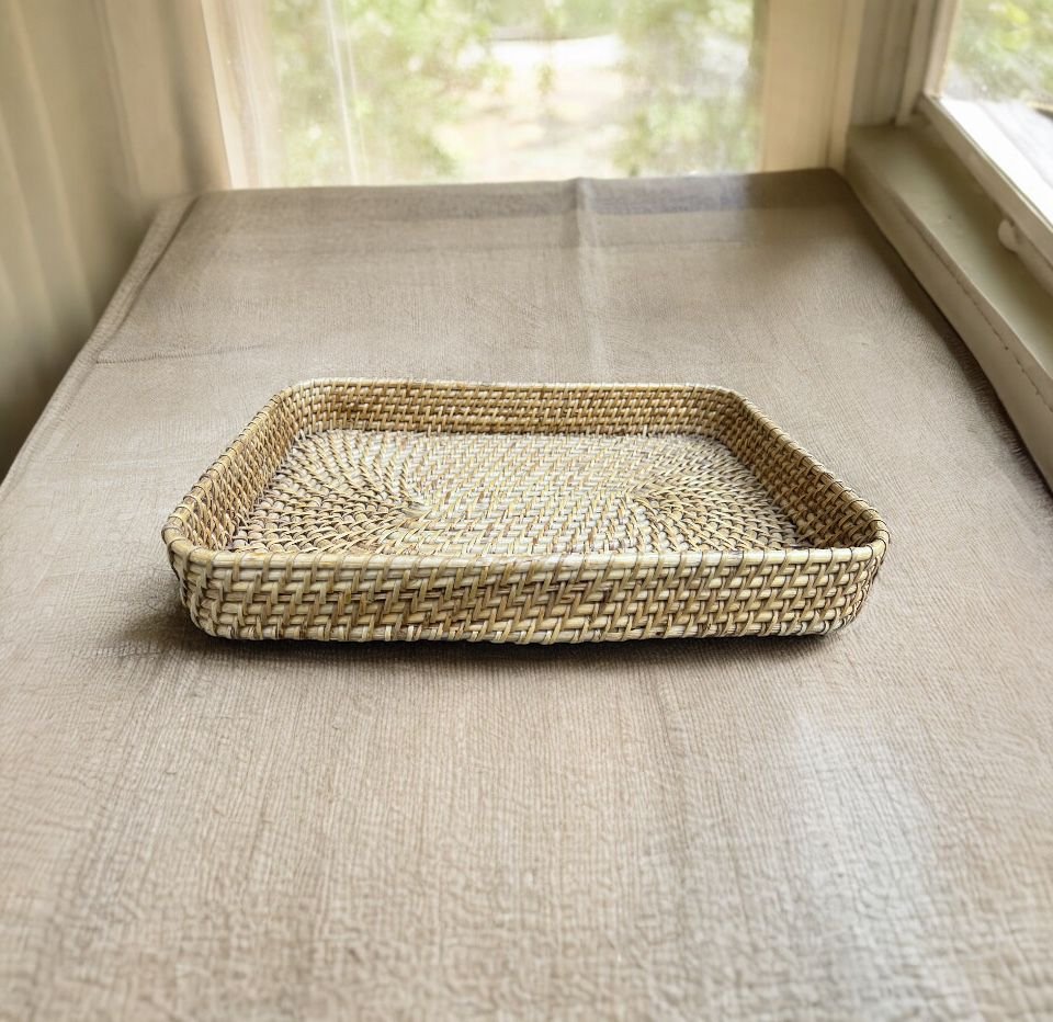 Bamboo Serving Tray for Home | Cane Rattan Decorative Tray for Home/ Gift Hamper / Coffee Cafe Serving Tray - Image 2