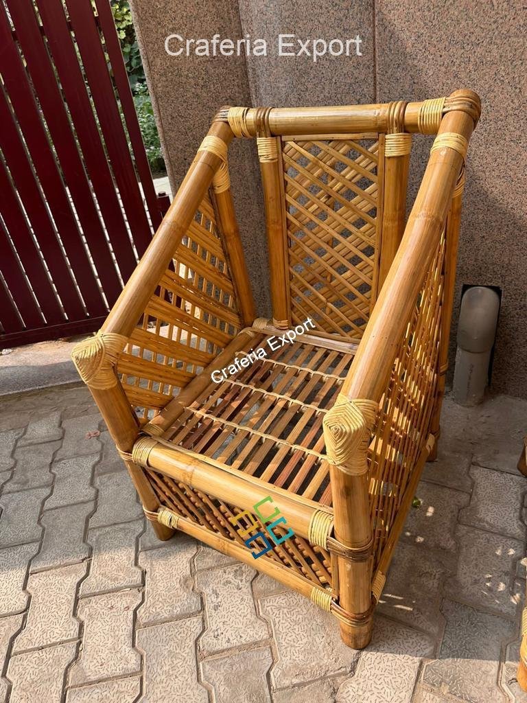 Eco-friendly Bamboo Chair table sofa furniture set for living room, café, restaurant, office- natural brown color - Image 5