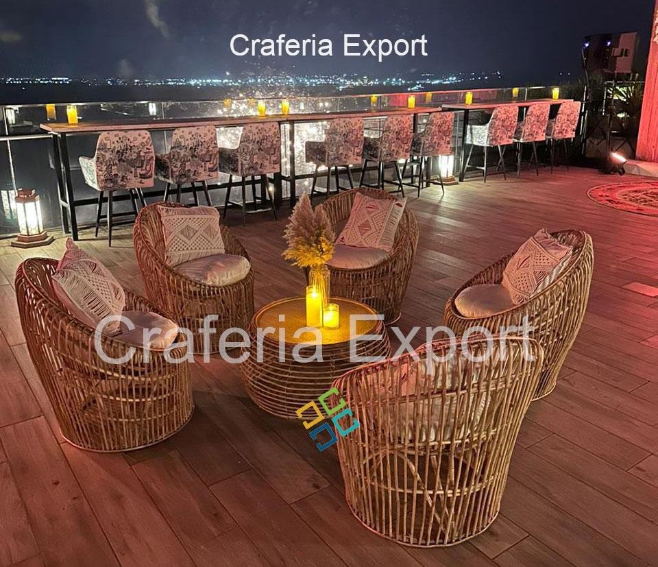 Bamboo Cane Chairs Table | Dinning Table Chair Set Furniture Set for Indoor/Outdoor - Image 6