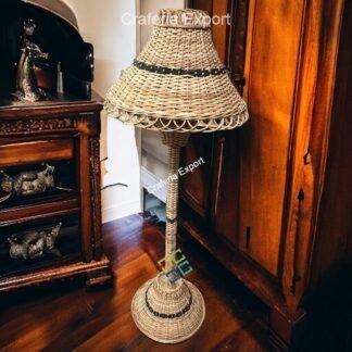 Rattan Standing lamp shade for indoor outdoor | Handcrafted Lampshade for living room , bar cafe restaurants