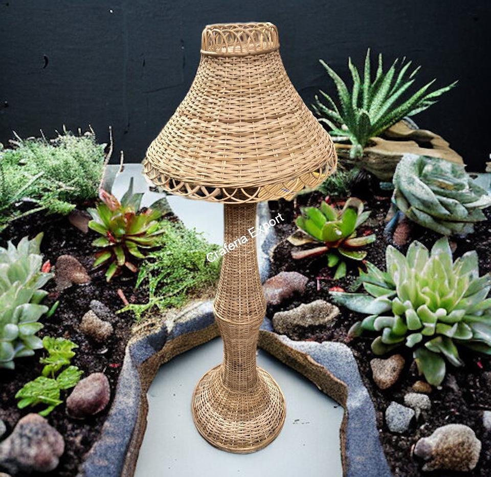 Handmade Rattan standing Lamp Shade for corner | bamboo cane lampshade for living room, office, bar cafe restaurants - Image 3