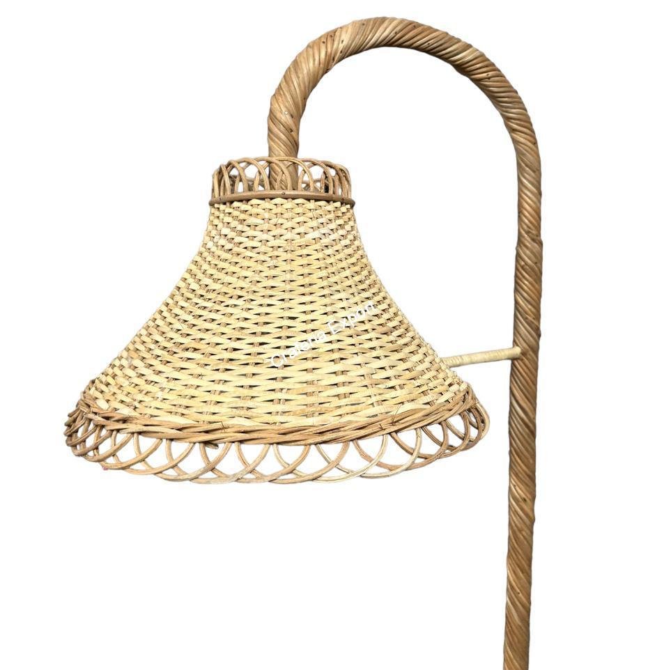 Handmade Rattan cane standing floor lamp shade for corner living room, studyroom, bar cafe hotel/restaurants - Image 3