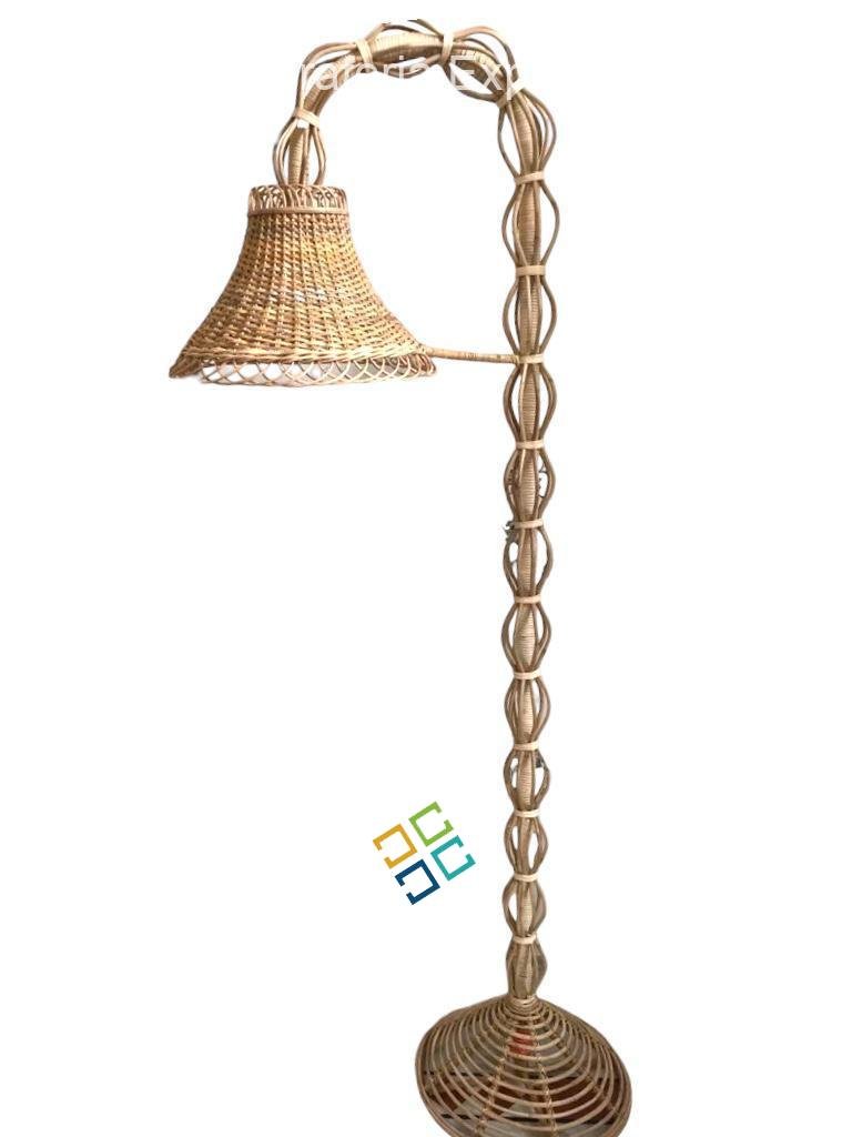 Curl design cane Rattan floor lamp shade for corner living room, office, cafe, study table, restaurants & bar - Image 2
