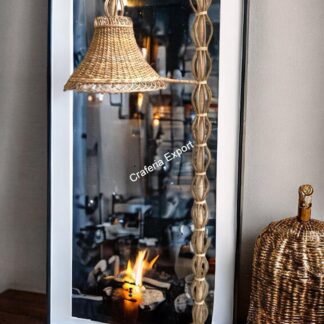 Curl design cane Rattan floor lamp shade for corner living room, office, cafe, study table, restaurants & bar