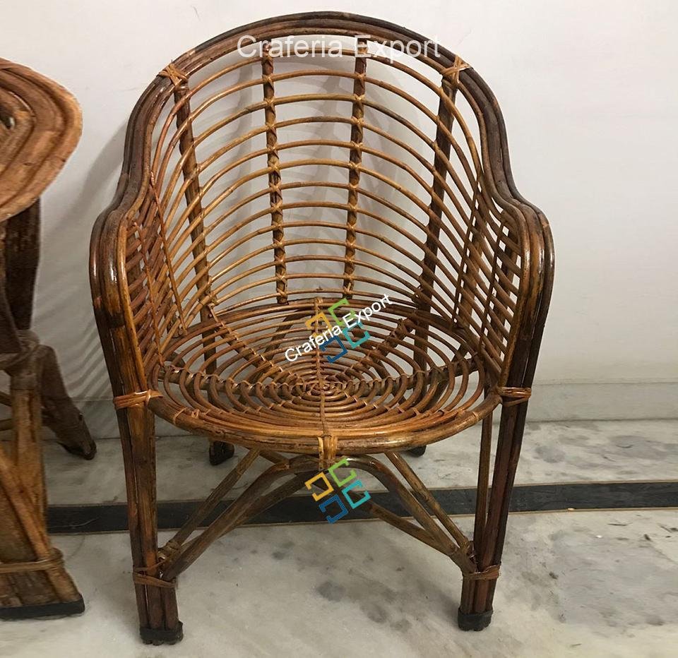 Cane Crafts Handmade Eco-Friendly Chair And Table Set - Image 2