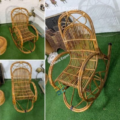 Cane Rocking Chair / Wicker Rattan Relaxing Chair - Image 3