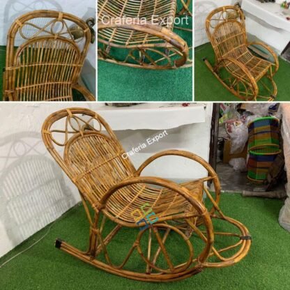 Cane Rocking Chair / Wicker Rattan Relaxing Chair - Image 5