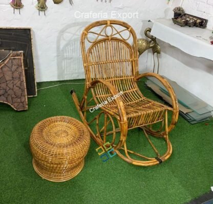 Cane Rocking Chair / Wicker Rattan Relaxing Chair - Image 6