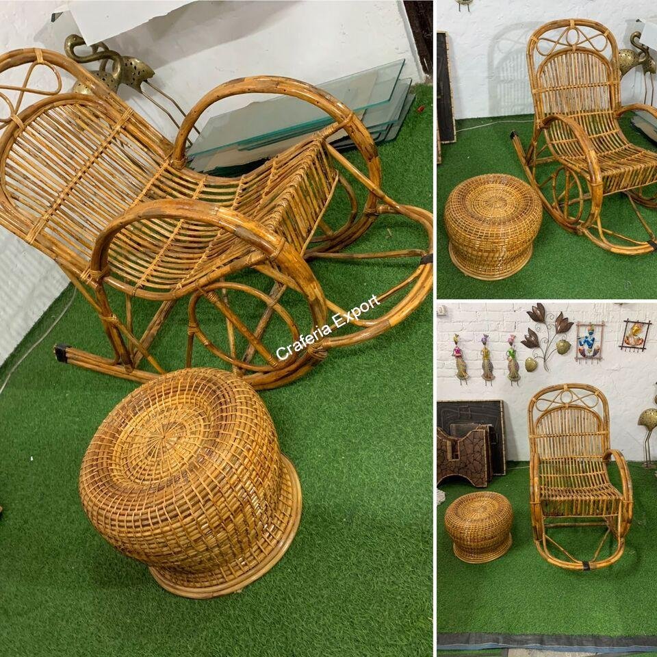 Cane Rocking Chair / Wicker Rattan Relaxing Chair - Image 7