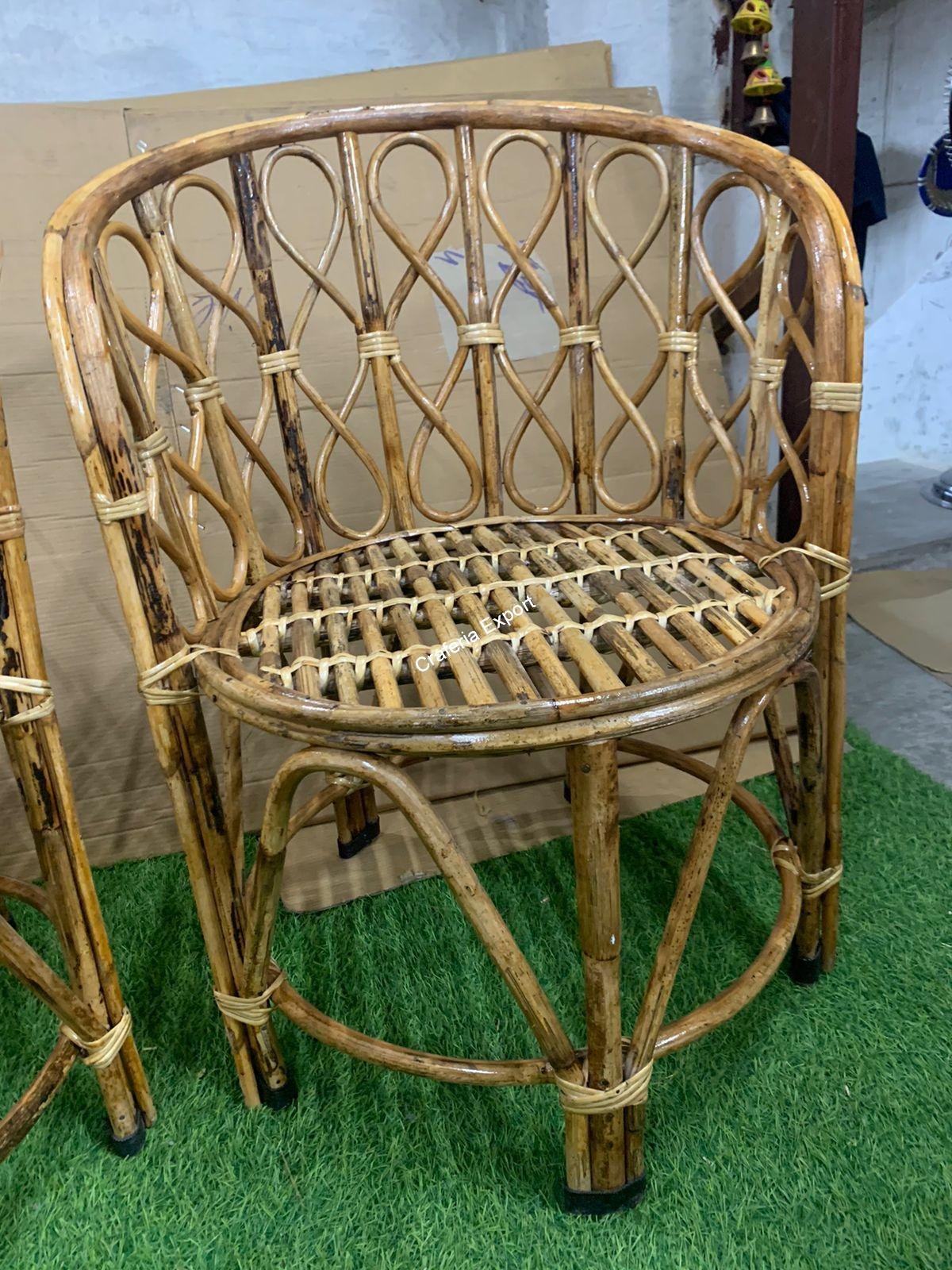 Bamboo Cane Chairs with Cushions for Lawn Chair, Arm Chair, Balcony Indoor Outdoor Chairs Furniture Set - Image 3