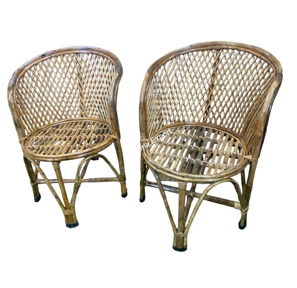 Wooden Bamboo Arm chairs | Cane Bait Chair set of 2 for living room/ baclony indoor and outdoor - Image 7