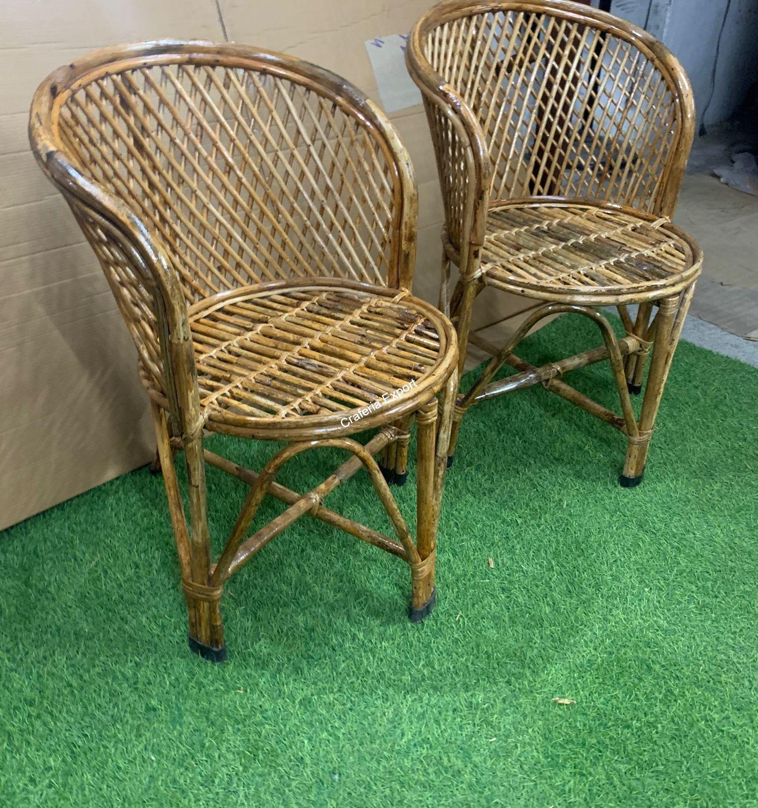 Wooden Bamboo Arm chairs | Cane Bait Chair set of 2 for living room/ baclony indoor and outdoor - Image 5