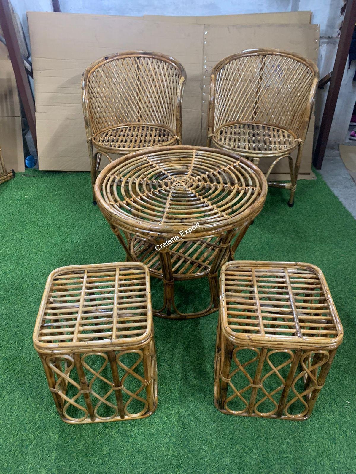 Wooden Bamboo Arm chairs | Cane Bait Chair set of 2 for living room/ baclony indoor and outdoor - Image 3