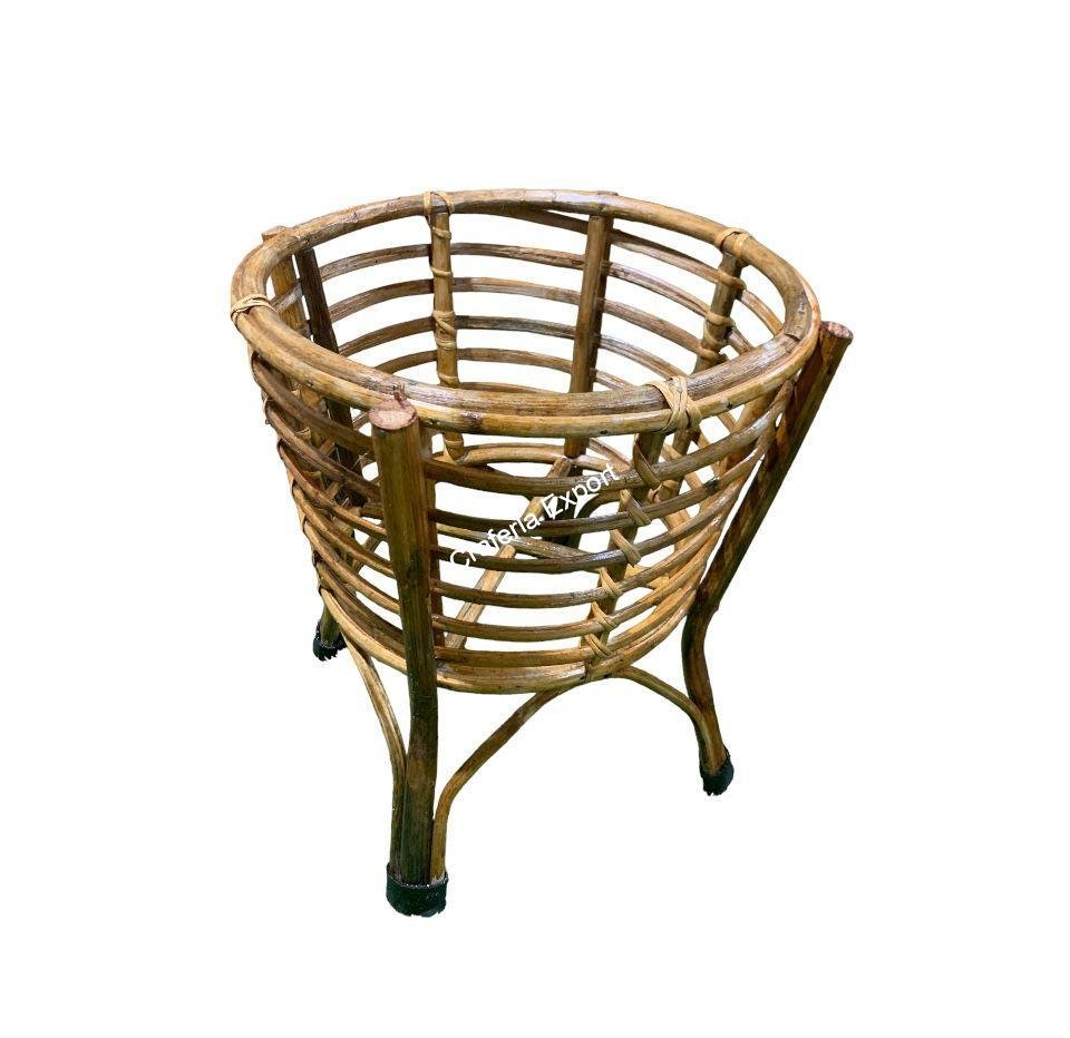 Cane bamboo single planter stand for balcony, living room décor - Image 2
