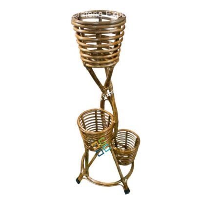 Bamboo cane flower pot stand planter for garden balcony home office - Image 2