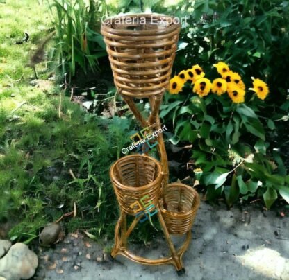 Bamboo cane flower pot stand planter for garden balcony home office