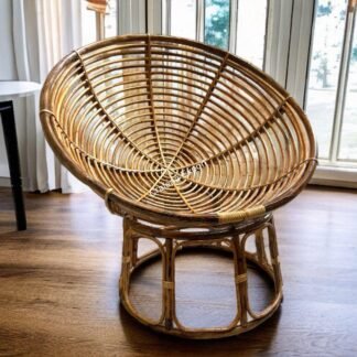 Round Rattan Cane Chair | Recliner Chair for Indoor Outdoor