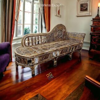 Cane Bamboo Couch Three Seater Sofa | Cane Diwan Sofa Setter for Office /Cafe/ Living room