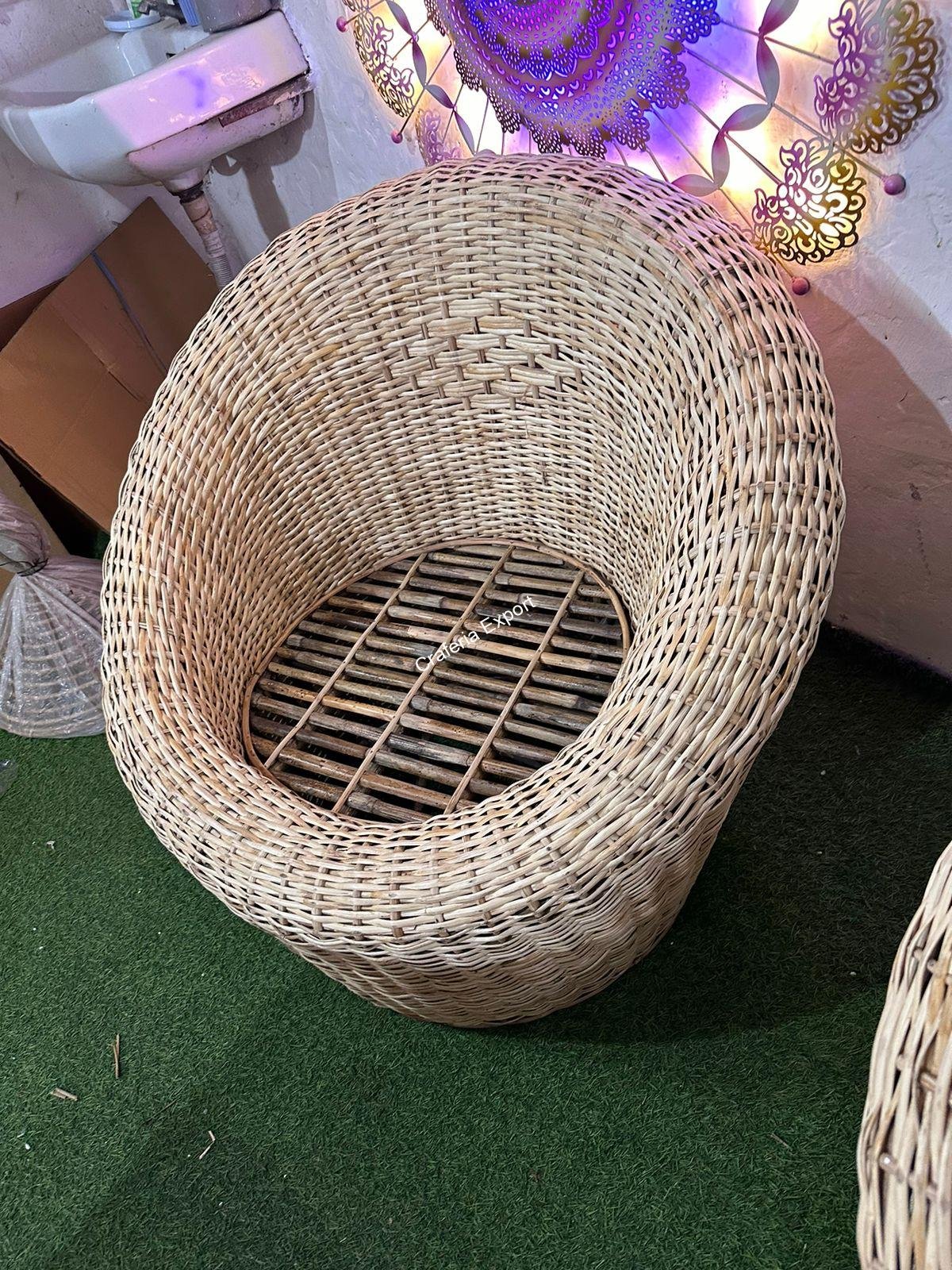 Rattan Cane Apple Shape Sofa Chair set | Bamboo Sofa Chairs set of 2 - Image 6