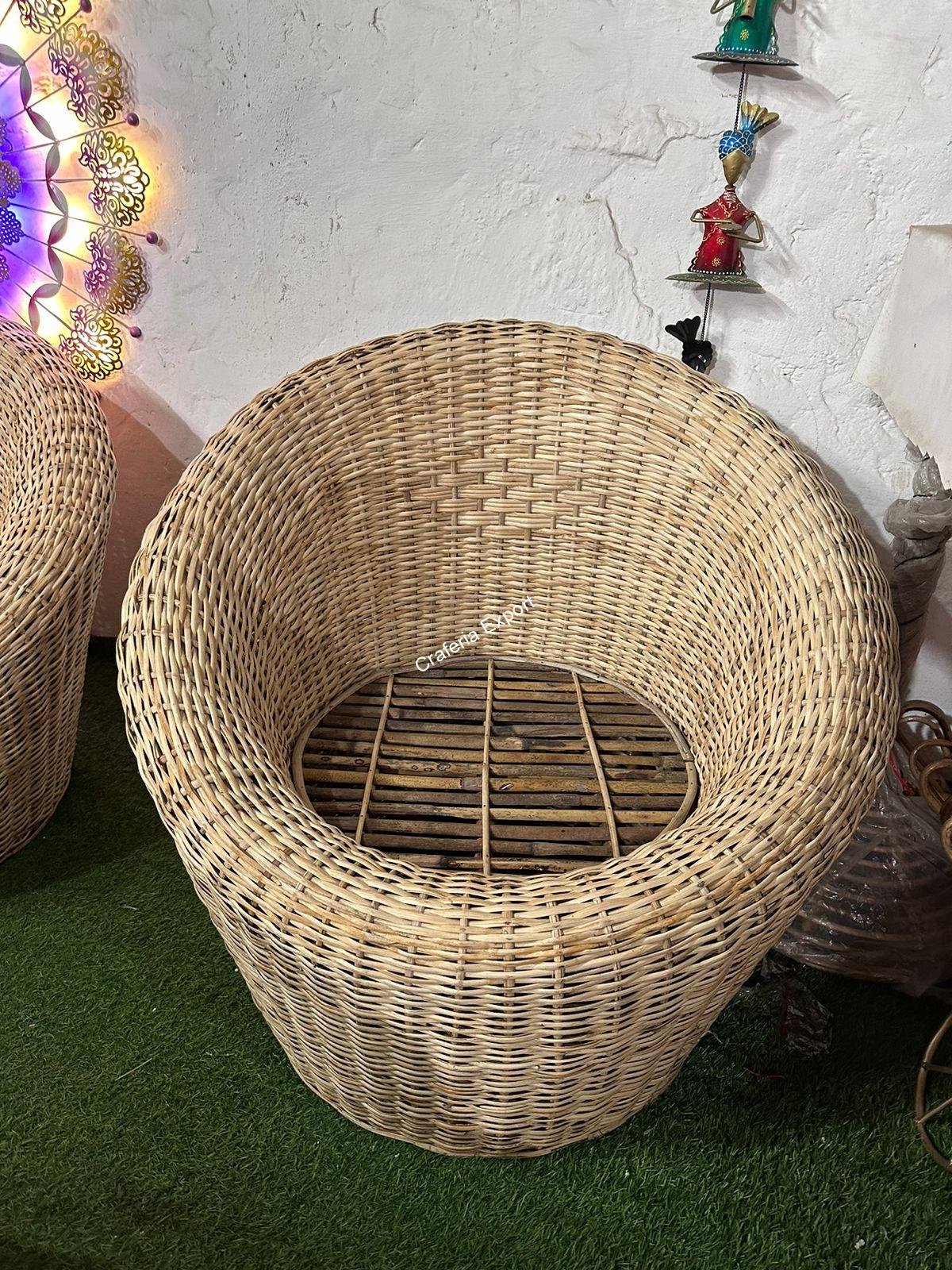 Rattan Cane Apple Shape Sofa Chair set | Bamboo Sofa Chairs set of 2 - Image 5