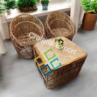 Bamboo Cane Chairs Table | Dinning Set Furniture Outdoor Indoor | Rattan Chair