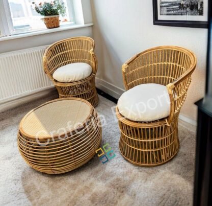 Cane Chair table furniture set | Bait Outdoor chairs table stool for living room/ balcony / hotel/ restaurants