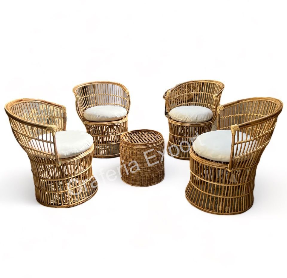 Cane Chair table furniture set | Bait Outdoor chairs table stool for living room/ balcony / hotel/ restaurants - Image 4