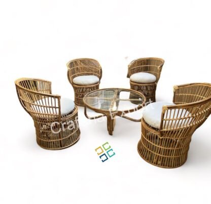 Cane Chair table furniture set | Bait Outdoor chairs table stool for living room/ balcony / hotel/ restaurants - Image 5