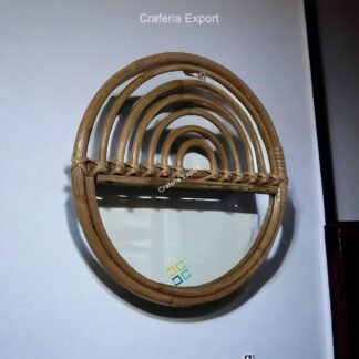 Wall Mirror Bamboo | Round Cane Rattan Mirror | Wall Hanging Mirror