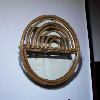 Wall Mirror Bamboo | Round Cane Rattan Mirror | Wall Hanging Mirror