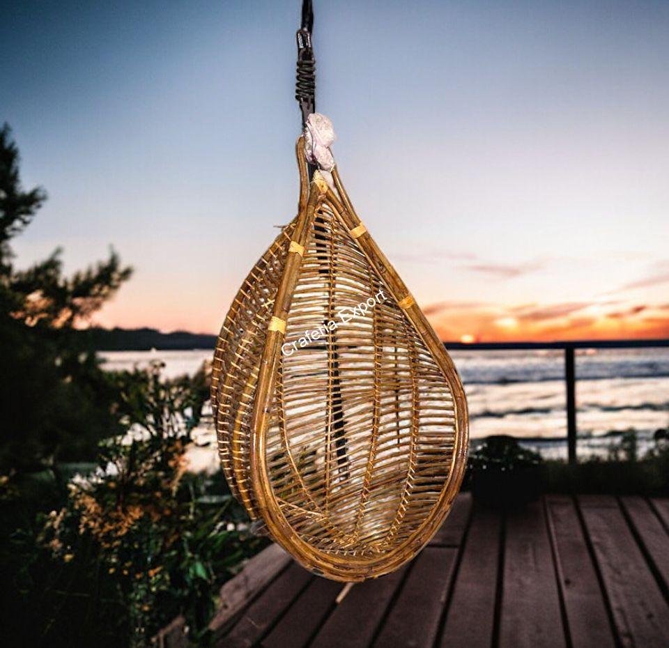 Cane bamboo (bait) Hanging Swing Chair Jhula for adults for balconym garden , comfortable indoor outdoor - Image 3