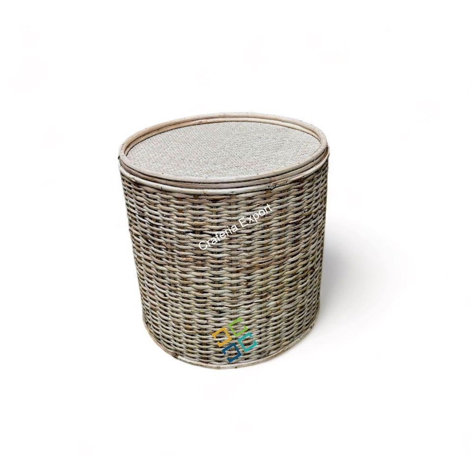 Round Rattan Cane Sitting Stool/Side Table /Ottoman Stool for balcony/ garden/home and decor - Image 2