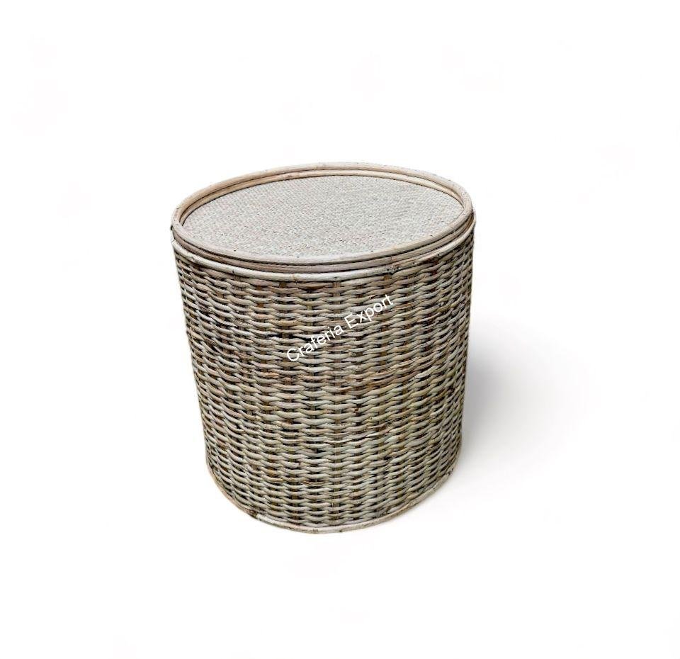 Round Rattan Cane Sitting Stool/Side Table /Ottoman Stool for balcony/ garden/home and decor - Image 2