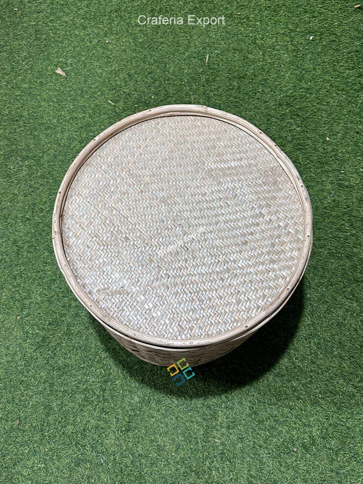 Round Rattan Cane Sitting Stool/Side Table /Ottoman Stool for balcony/ garden/home and decor - Image 4