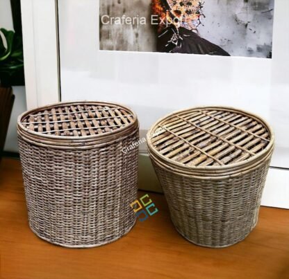Rattan Cane Sitting Stool/ Side Table /Round Ottoman for Living Room/Balcony/Garden Home Decor - Image 2