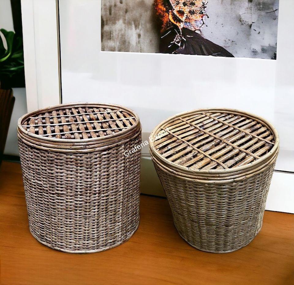 Rattan Cane Sitting Stool/ Side Table /Round Ottoman for Living Room/Balcony/Garden Home Decor - Image 2