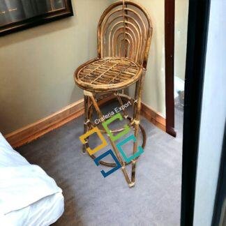 Rattan Cane Bar Chair with Backrest/ Bamboo Bar stool for Home/ Restaurants / Cafe/Hotels