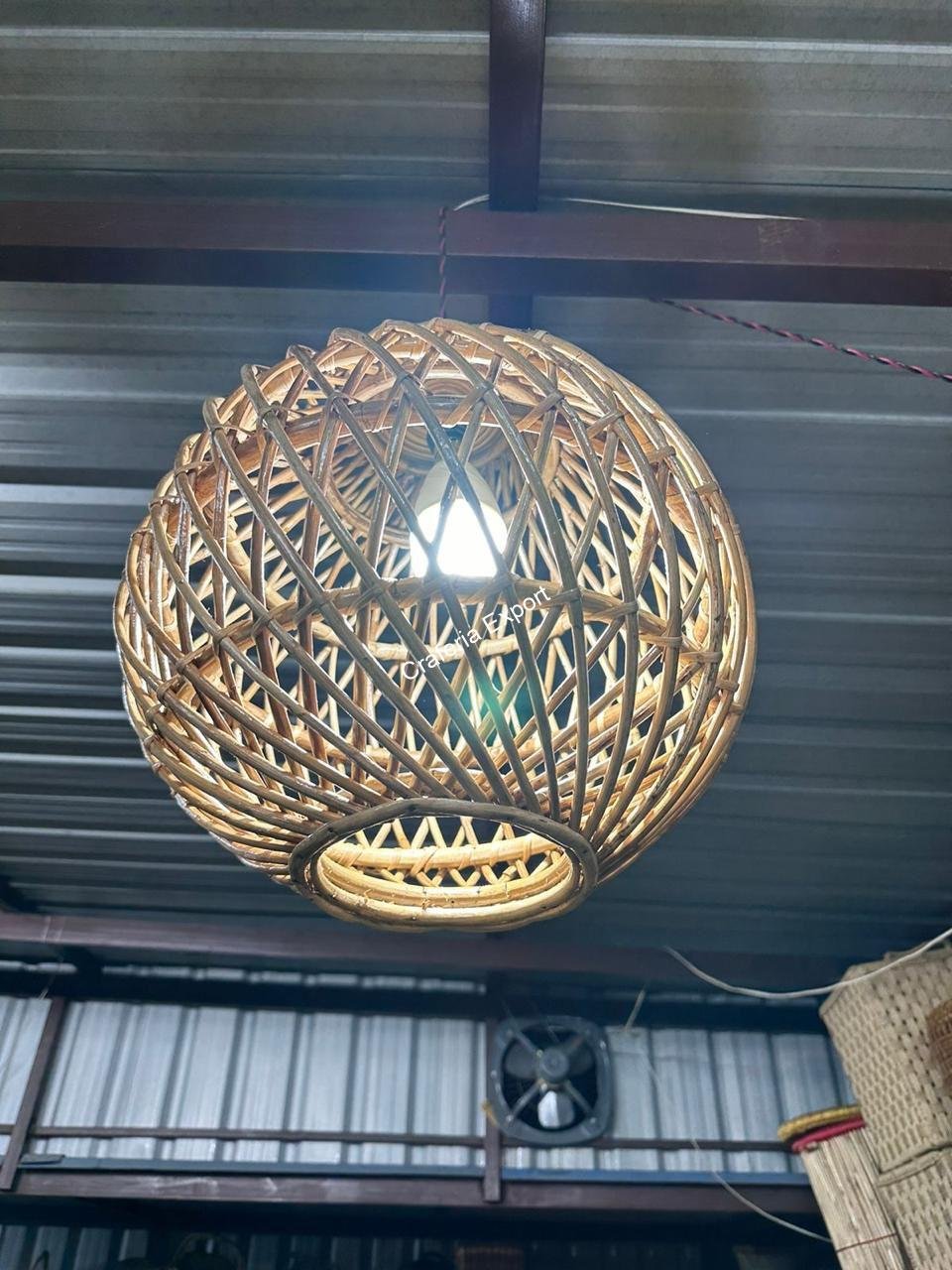 Rattan Ceiling Light Hanging Indoor Outdoor | Bamboo Cane Lampshade | Bamboo Hanging Lampshade - Image 2