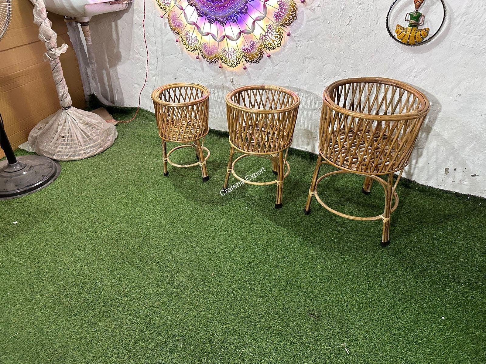 Bamboo Cane Planter Stand for Living Room, Garden, Balcony,Indoor Outdoor,