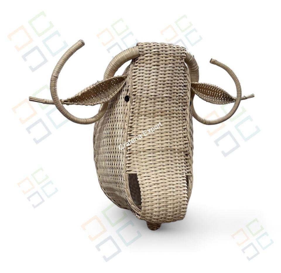 Rattan Bull Head | Animal Head for Wall decor, Kids room, Wicker Bull Head - Image 4