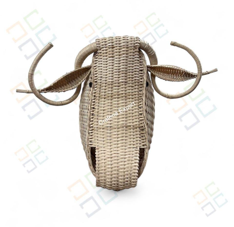 Rattan Bull Head | Animal Head for Wall decor, Kids room, Wicker Bull Head - Image 3