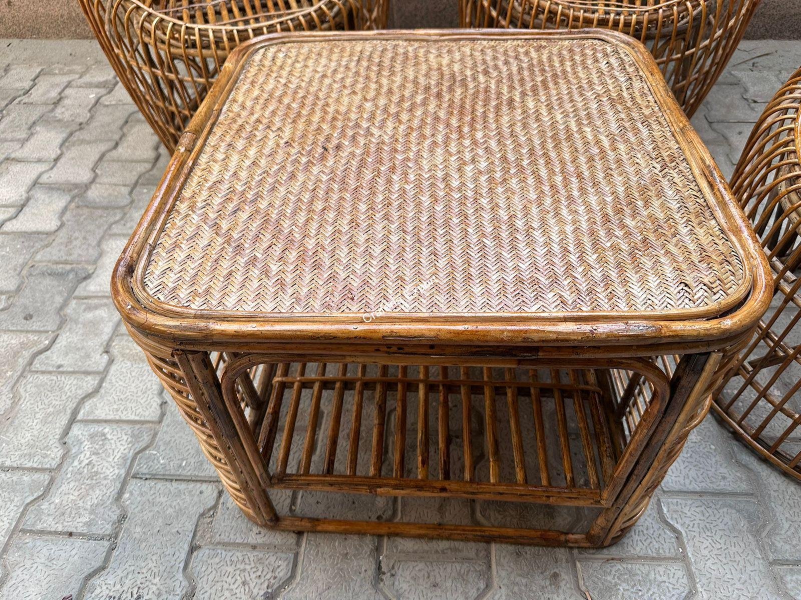 Bamboo Cane Chairs Table | Dinning Set Furniture Outdoor Indoor | Rattan Chair - Image 2