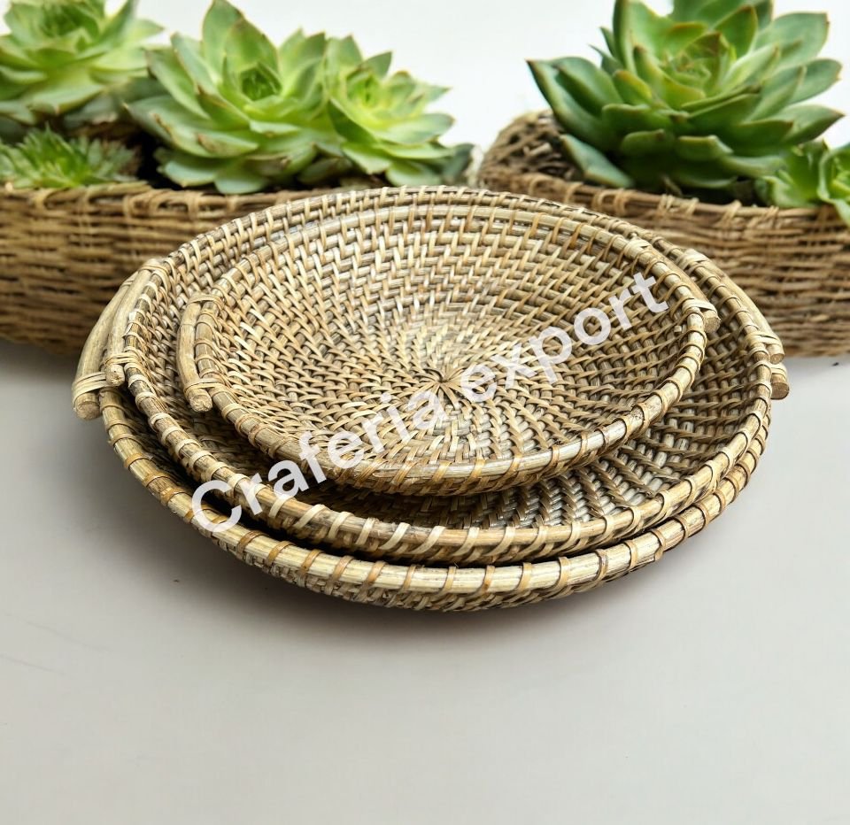 Rattan Tray | Bamboo Basket Serving Tray | Decorative Dining Table | Gift Hamper