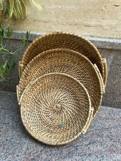 Rattan Tray | Bamboo Basket  Serving Tray | Decorative Dining Table | Gift Hamper - Image 3